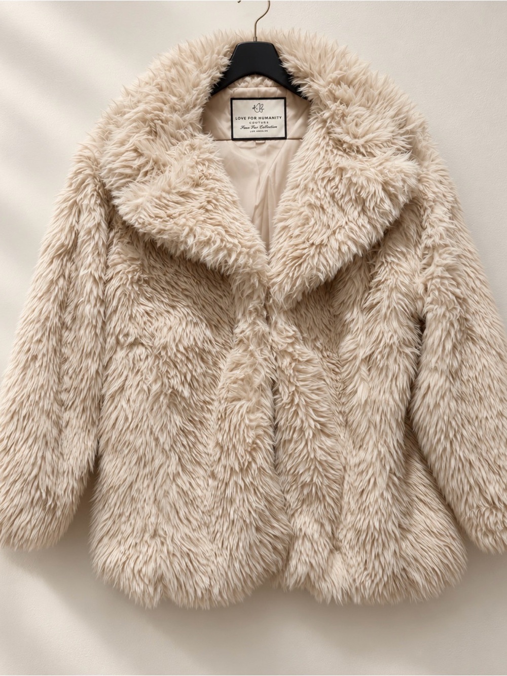 Love of Humanity Plush Cream Teddy Jacket MSRP$250